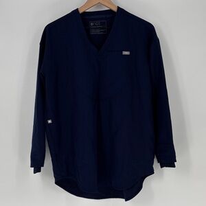 Figs small navy blue long sleeve scrub top